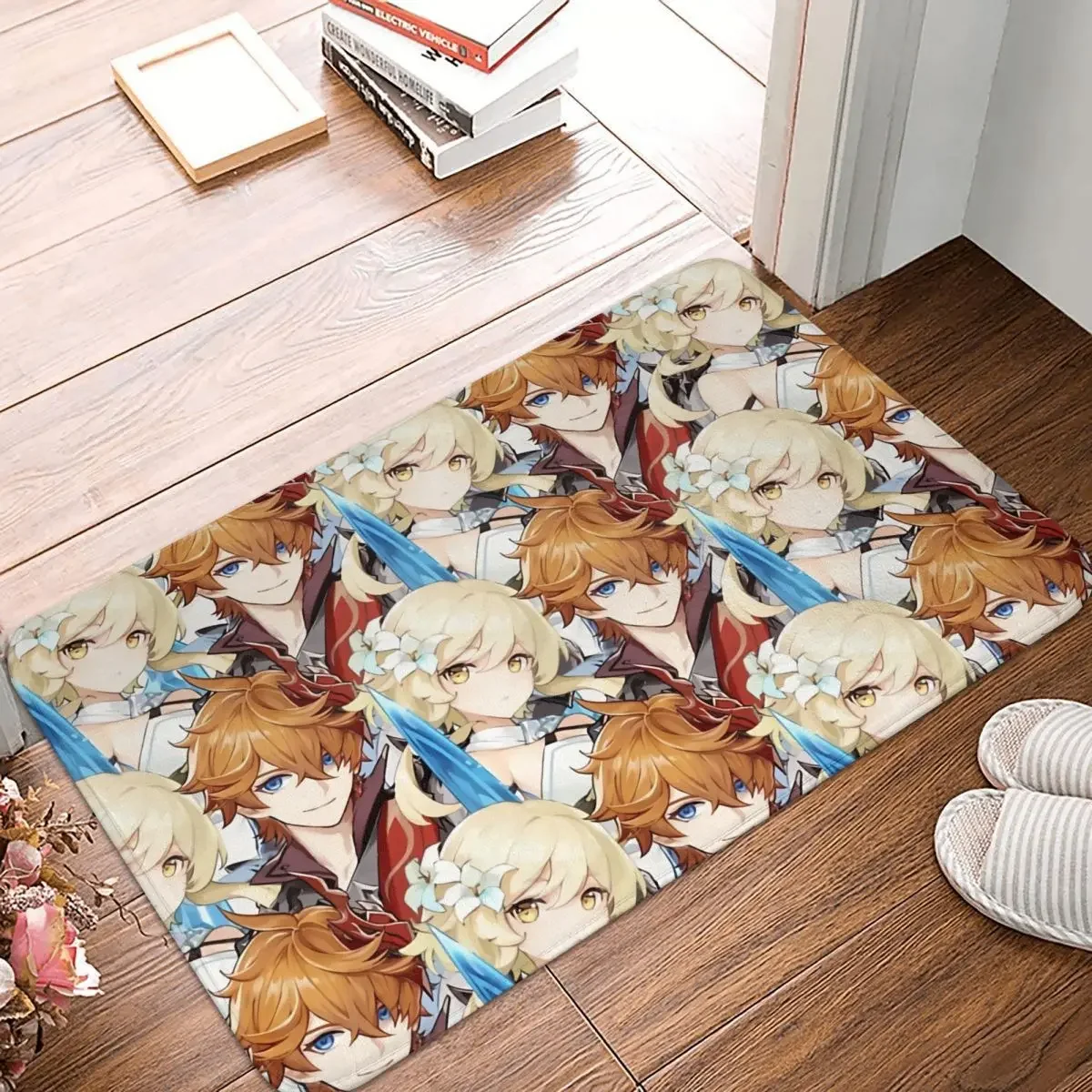 

Genshin Impact Game Childe Tartaglia Non-Slip Carpet Tartaglia Lumine Doormat Bedroom Kitchen Mat Welcome Home Rug