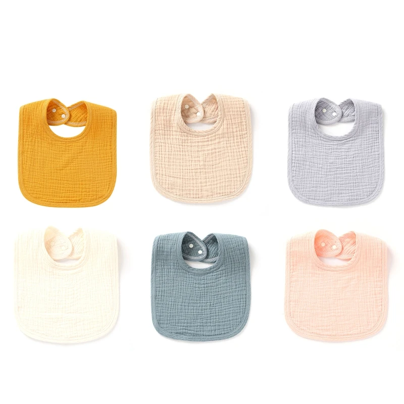 

L5YF Baby Feeding Drool Bibs 4-layers Cotton Gauze Saliva Towel Bandana Burp Cloth