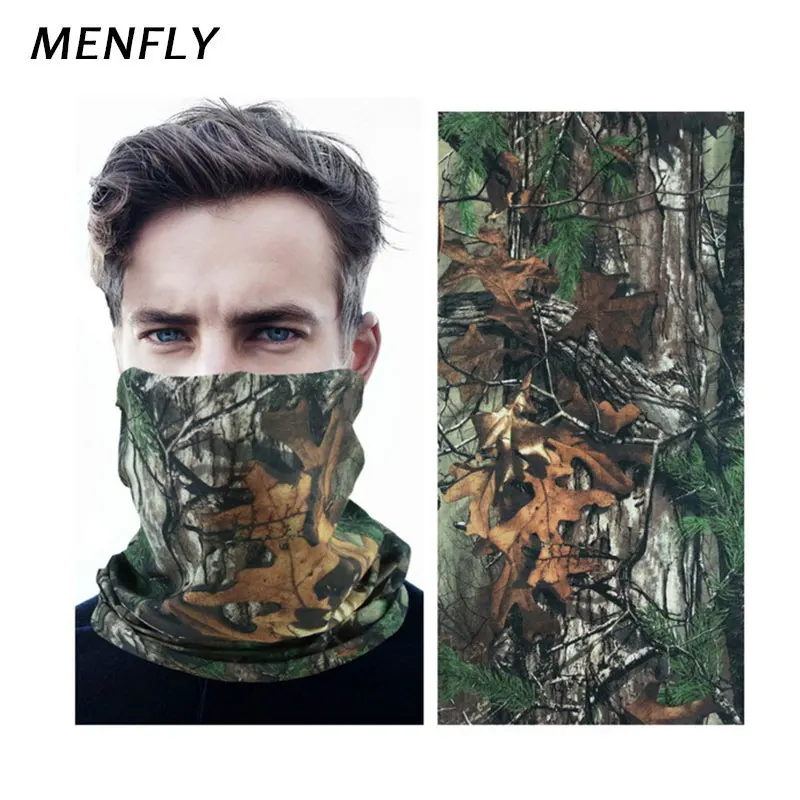 

MENFLY Camouflage Tactics Bandana Motorcycle Biker Tube Scarf for Men Trees Maple Leaf Cycling Hiking Face Cover Sport Scarves