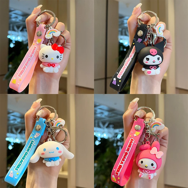 

Брелок для ключей Sanrio Hellokitty Mymelody Kuromi Purin Cinnamoroll почтовый брелок Симпатичная и изящная эпоксидная кукла брелок для автомобиля сумка Подвеска