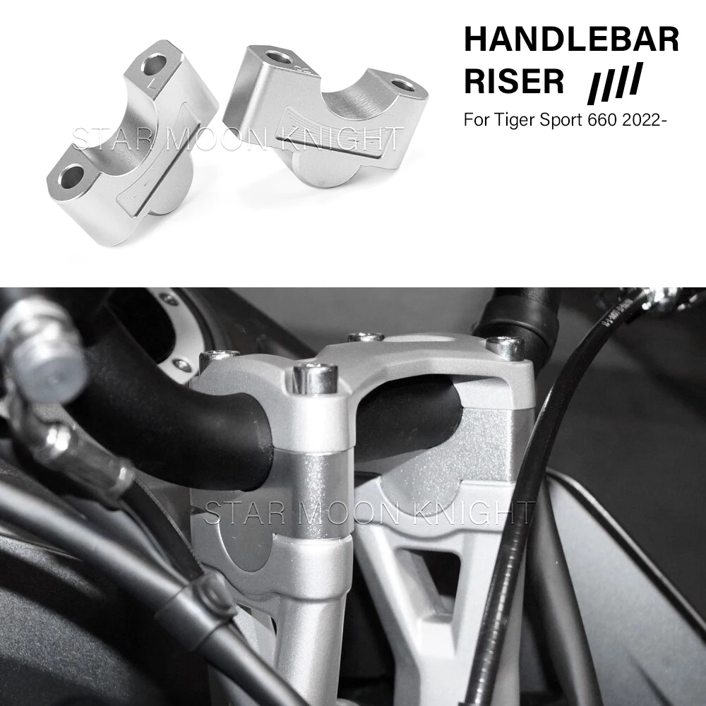 Manubrio Riser Per Tiger Sport660 Sport 660 2022-Manubrio Bar Riser Mount Clamp Extend Adapte Accessories