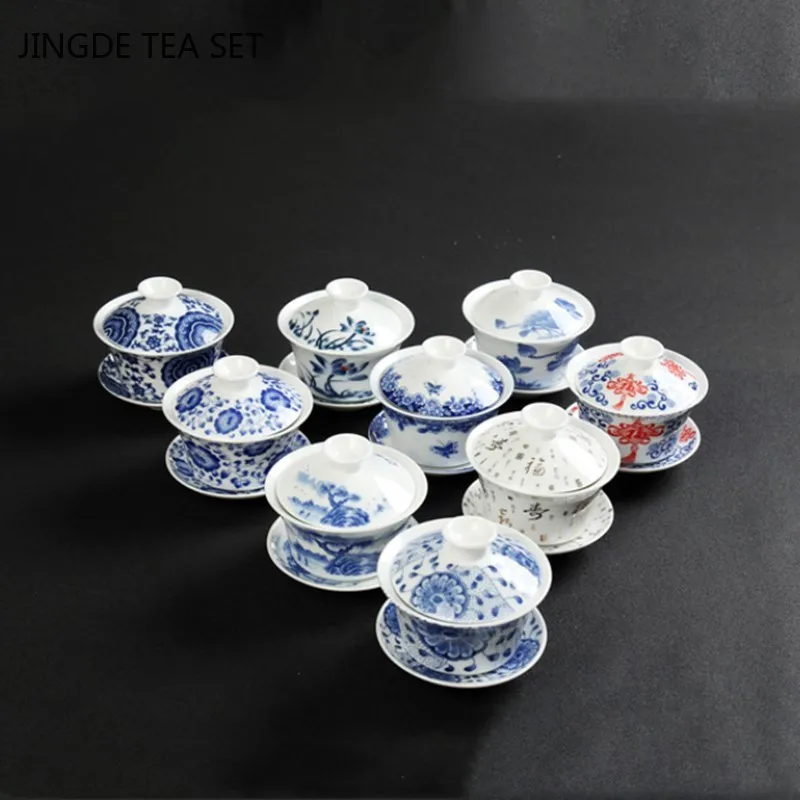 Retro Ceramic Gaiwan Tea Cup Handmade Tureen Chinese Portable Tea Bowl Personal Teacup Household Set Accessories
