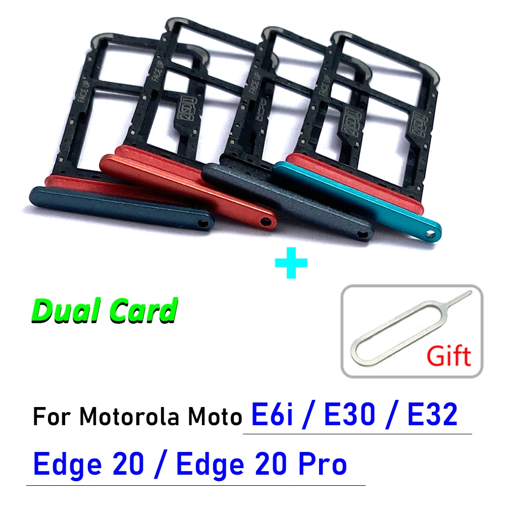 

NEW Replacement For Motorola Moto E6i E30 E32 Edge 20 Pro Lite SIM Card Tray chip slot drawer Holder Adapter Accessories + Pin