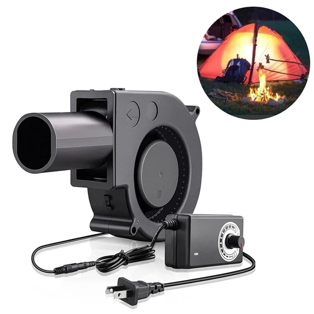 

BBQ Air Blower Fan AC 100-240V 50/60HZ Adjustable Speed Blower Fan Air Tube For Barbecue Picnic Camping Fire Stove Fans
