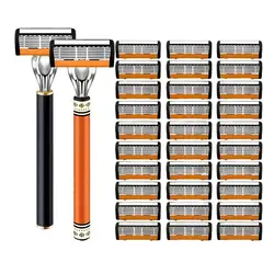 Razor Classic 6 - Layer Safety Razor (2 handles 30 Blades)
