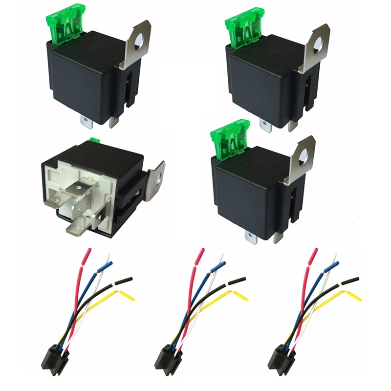 3PCS Electronic Relay Automotive Relays with Insurance Film Car Fuse
