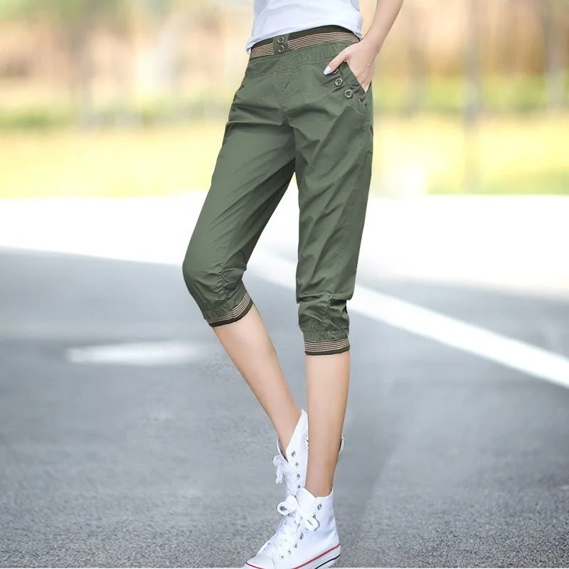 Women Slim Fit Khaki Fashion 3/4 Long Pants - China 3/4 Long Pants and  Khaki Pants price | Made-in-China.com