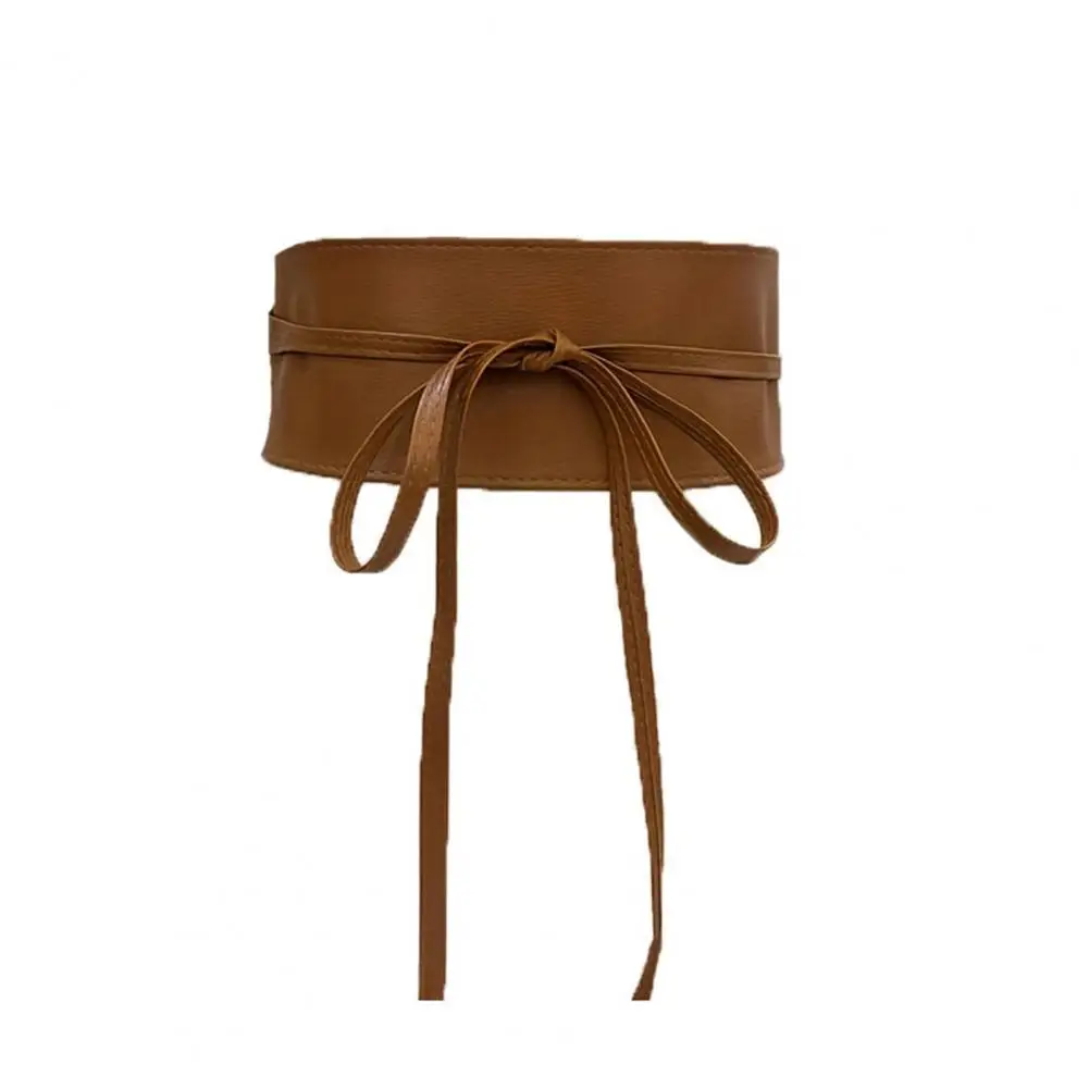Faux Leather Belt Retro Design Belt Stylish Lace-up Faux Leather Waist Belt for Women Retro Slim Waist Decoration Dress Coat