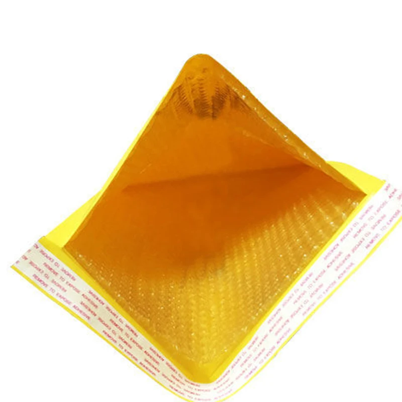 10pcs Yellow Poly Bubble Bag Self-Sealing Filling Gift Bag Book Storage Email Packing Envelope Packing Shipping 35*25cm