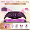 280W Professional UV LED Nail Lamp for Nails Gel Polish Fast Curing Dryer Drying Light Lamps with 45 LEDs 4 Timer Setting 2