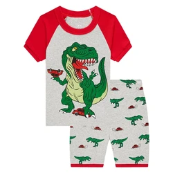 2pc/set Kids Summer Clothes Children's Dinosaur Print Short Sleeved Suit Boys T-shirt + Shorts Outfits