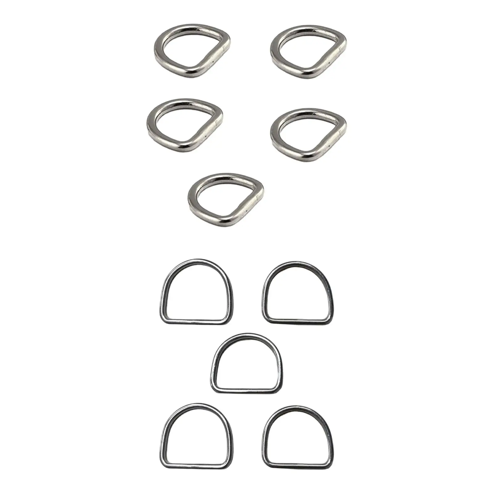 

5Pcs Stainless Steel D Rings Multifunctional Extra Thick 3mm Metal D Ring for Belt Purse Backpack Webbing Craft Sewing Project
