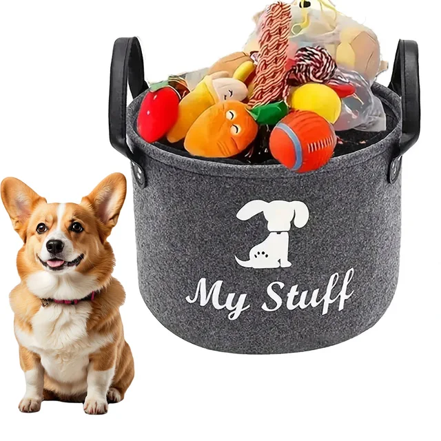 Felt Pet Toy Box Pet Toy Storage Basket Dog Toy Box Special Storage Basket for Organizing Pet Supplies Blanket Pet Storage Box Felt Pet Toy Box Pet Toy Storage Basket Dog Toy Box Special Storage Basket for Organizing Pet Supplies Blanket Pet Storage Box