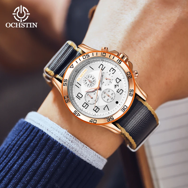 New OCHSTIN 2024 Atmospheric Fashion Men's Quartz Watch Multifunction Automatic Quartz Movement Men's Waterproof Watch