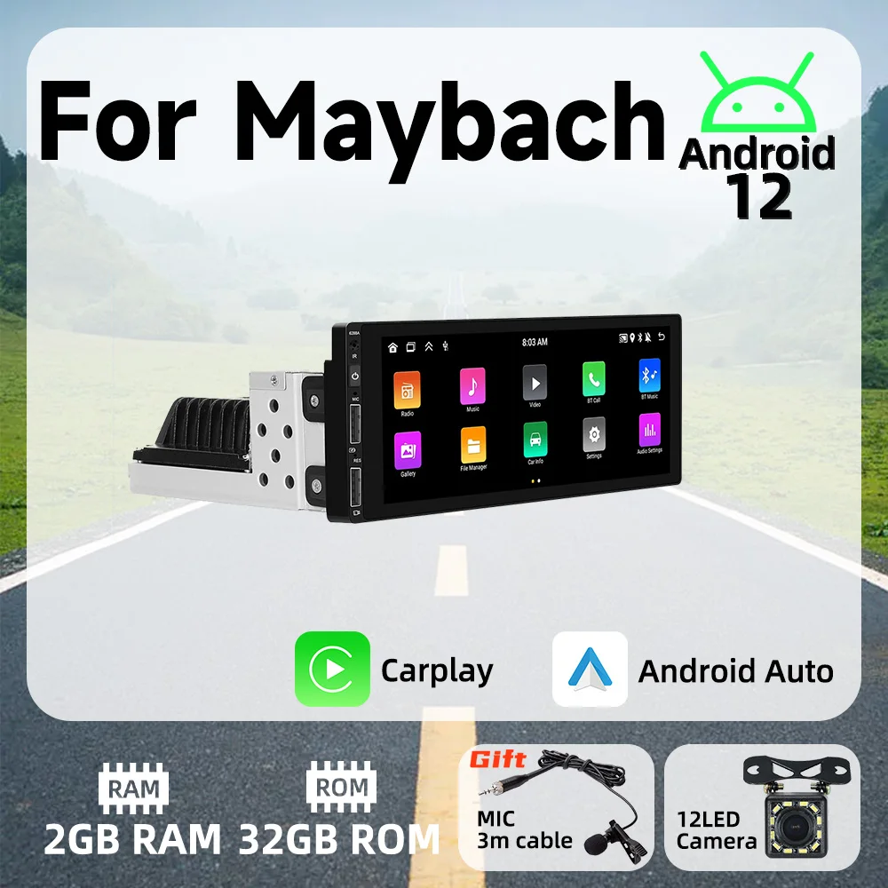 

6.9" 1Din Android Radio Car Multimedia Player for Maybach Android Auto Stereo Head Unit Carplay Autoradio GPS Navigation BT Wifi