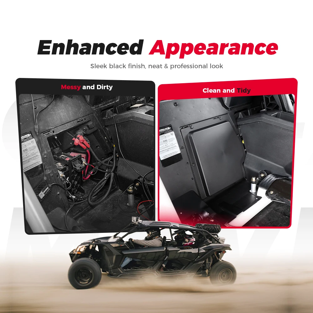 Battery Cover Kit Black Plastic Pack Protection Plate For Can-am