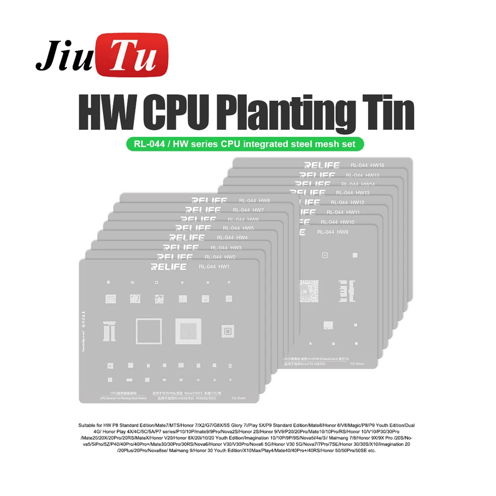 CPU Planting Tin Steel Stencil For IP/MI/SAM/HW Series Ultra-Thin Super Tough CPU Integrated Steel Mesh Set