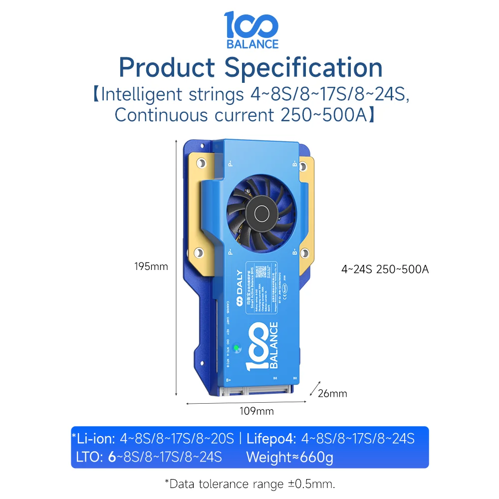 Daly Smart BMS 8S 24S 16S 17S 4S 40A 60A 80A 100A 150A 1A active balance bms for lifepo4 with wifi 4.3 lcd built-in bt Li-Ion - 44