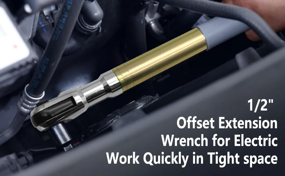 Offset-Schlagverlängerungsschlüssel, Ratschenschlüssel, Autoreparaturwerkzeug mit hohem Drehmoment, 1/2 manueller automatischer All-in-One-4-Adapter – Detail 2