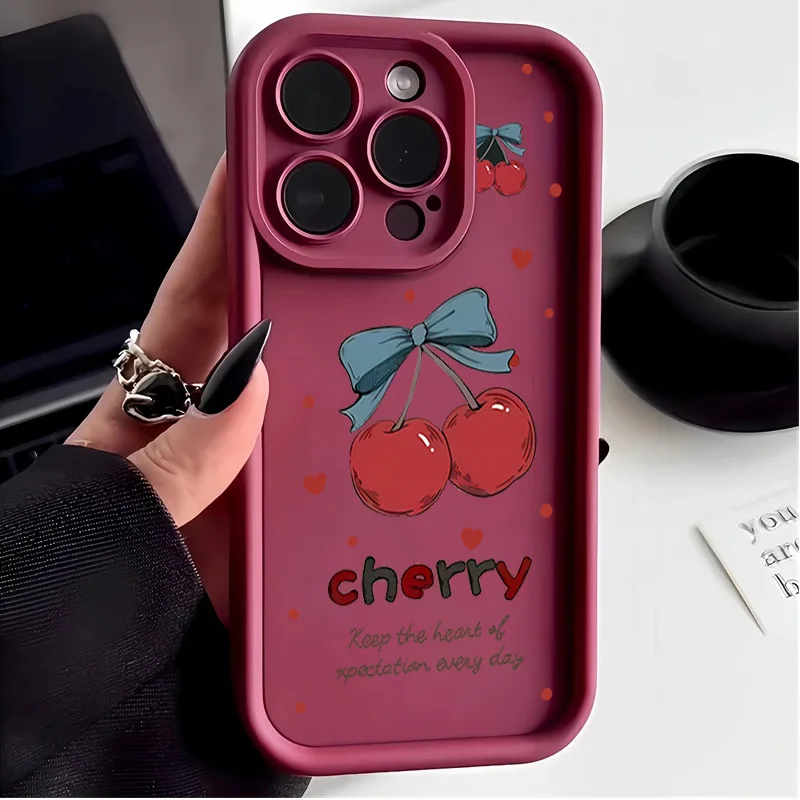 Cherry Lichee Silicone Bow Phone Case