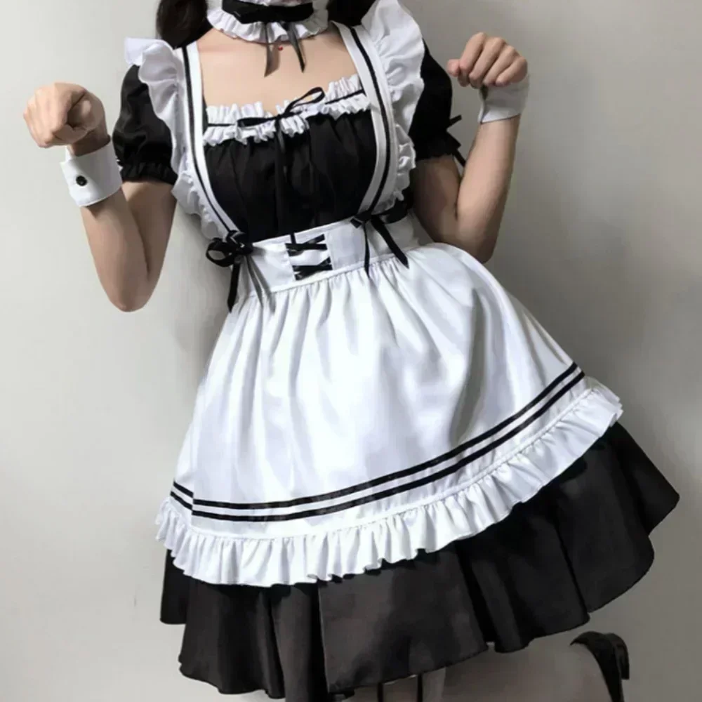 Lolita Cosplay Costumes Maid Cosplay Costume Cute Lolita Maid Costumes Girls Women Lovely Costume Animation Show Japan Outfit Dress Plus Size Lolita