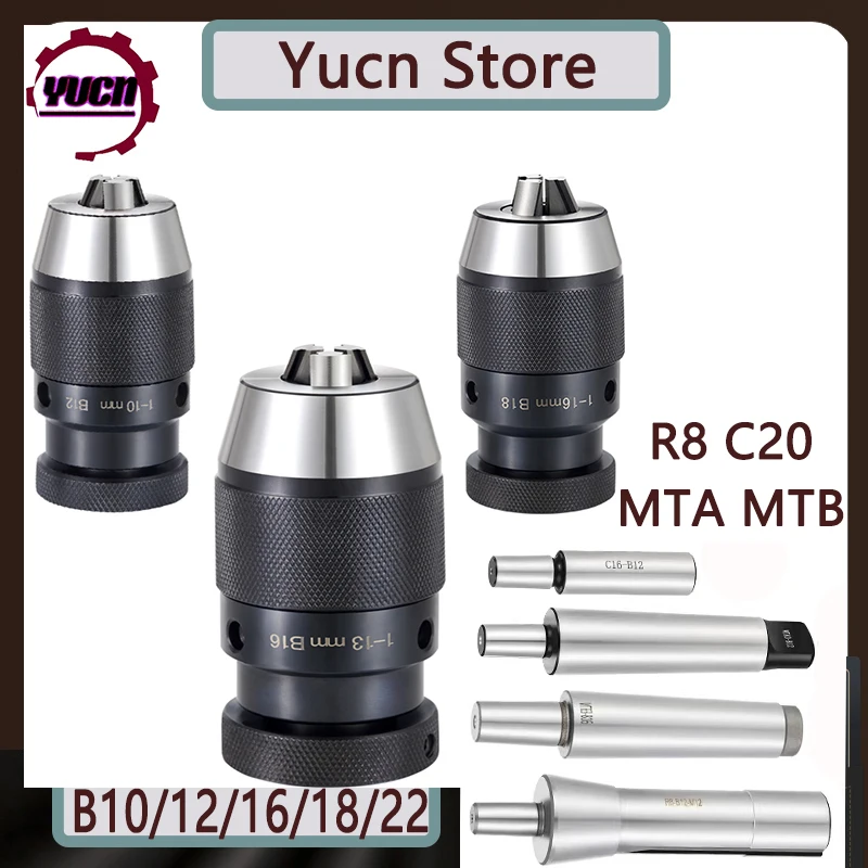 

MT1 MT2 MT3 MT4 MT5 R8 C10 C12 C16 C20 B10 B12 B16 B18 B22 Morse Drill Chuck Lathe CNC drill machine self-tightening drill chuck