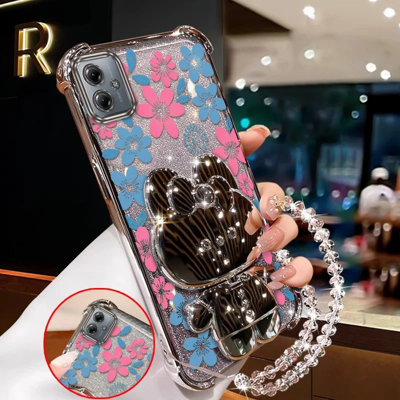 Vibrant Floral Phone Case Set with Lanyard and Stand – 3 Pack