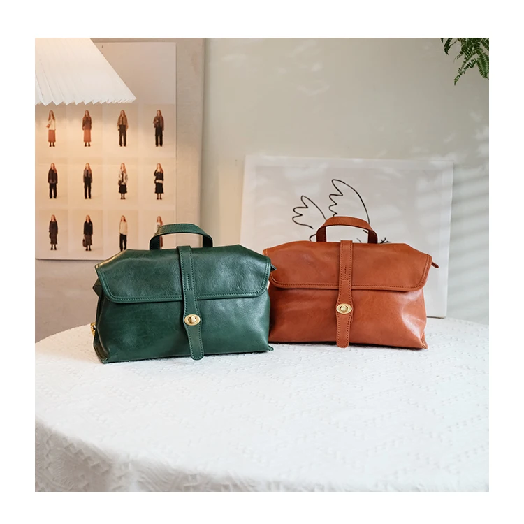Vintage Designer handgemachte Rindsleder Damenhandtasche lässig täglich Party Luxus echtes Leder weibliche Schulter Umhängetasche – Detail 15