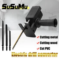 Reciprocating Saw Adapter Electric Drill Conversion Modified Chainsaw Power Tool Wood Cutter Machine Attachment with Blades 1