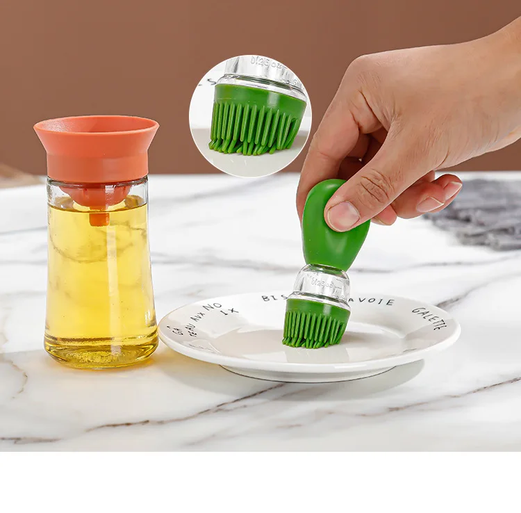 Oil Spray Bottle With Silicone Brush 2 In 1 Dropper Measuring Oil Dispenser  Bottle For Kitchen Baking BBQ Grill Pastry Brushes - AliExpress