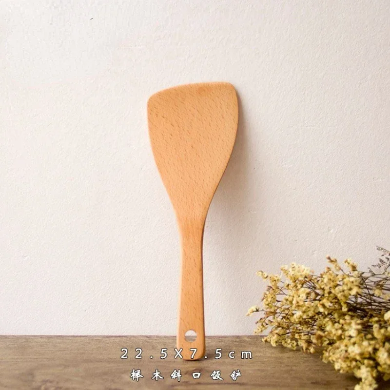 3 Types Wooden Rice Paddle Spoon Rice Scoop Sushi Paddle Tableware Spoon Dinnerware Kitchen Gadgets Tool