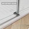 Tub Shower Door, 56-60 in. Wide, Frameless Sliding, with Handle and Watertight Seal, Tempered Glass, Multi-Size Shower Door 4