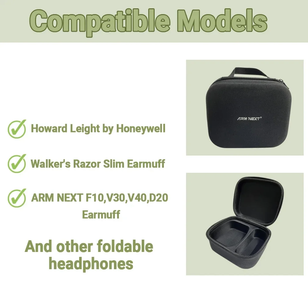 ARM NEXT Hard Storage Travel Case for Electronic Shooting Earmuffs Impact Hearing Protection Shooter Safety Eyewear Glasses