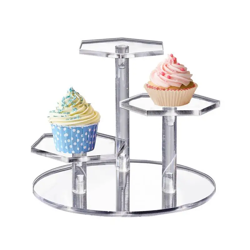 

3 Tier Acrylic Display Stand Clear Display Riser Rack for Cupcake Perfume Decor & Organizer Stable Desktop Step Tray for Puppet