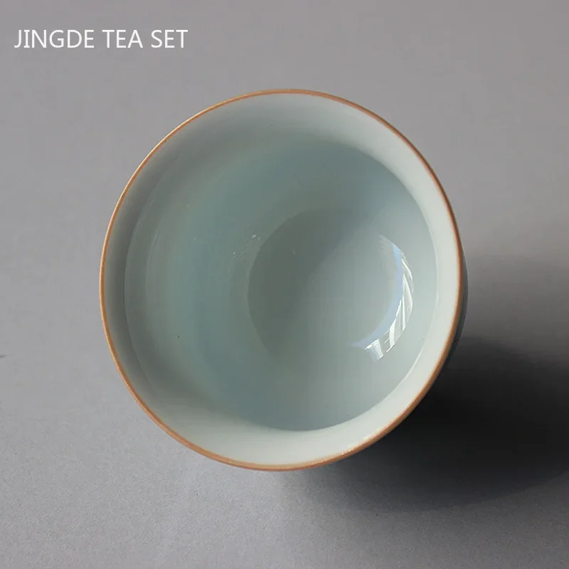 Color Glaze Crane Ceramic Teacup Household Tea Cup Chinese Tea Set Tea Ceremony Accessories Antique Porcelain Drinkware
