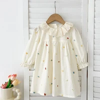 1-6Y Kids Baby Dress Girls Sweet Lace Princess Dress Embroidered Cherry Spring New Kids Baby Girls Dress Children Clothes Dress