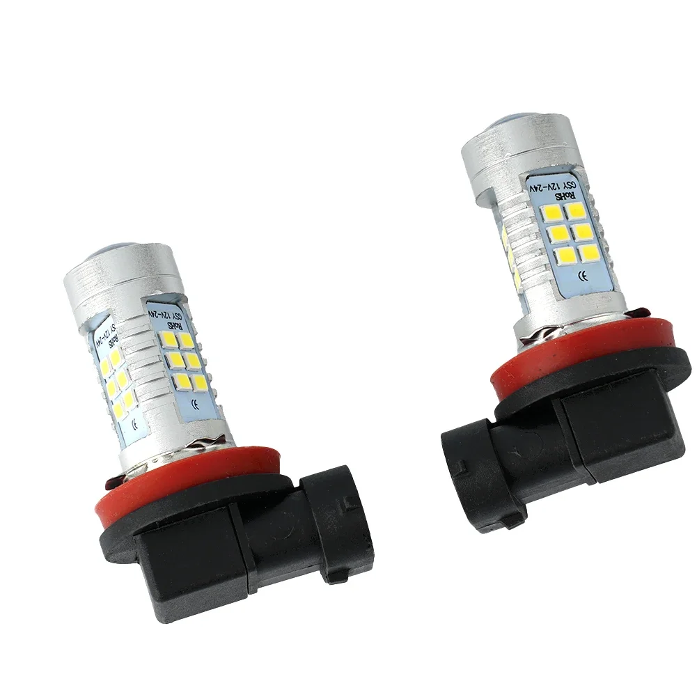 슈퍼 브라이트 안개등 전구, 200W 21 LED 칩, 2835 COB 6000K 화이트 액세서리, H11 H8 램프 교체, 2000LM