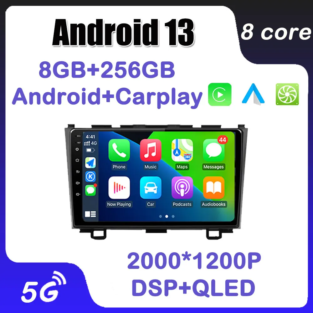 

Android 13 For Honda CRV CR-V 2006-2011 Auto Carplay Car Radio Video Multimedia Player GPS Navigation DSP IPS 4G LTE Bluetooth