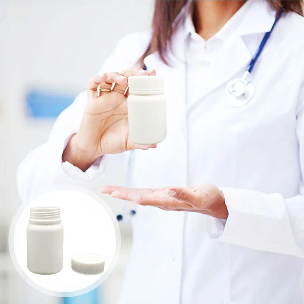 HDPE White Empty Plastic Pill Bottles Capsule Medicine Containers with Caps & Sealer 50pcs 10cc 15cc 20cc 30cc 50cc 60cc 100cc refillable bottle refillable empty bottle refillable cosmetic bottle cosmetic bottle makeup empty bottle