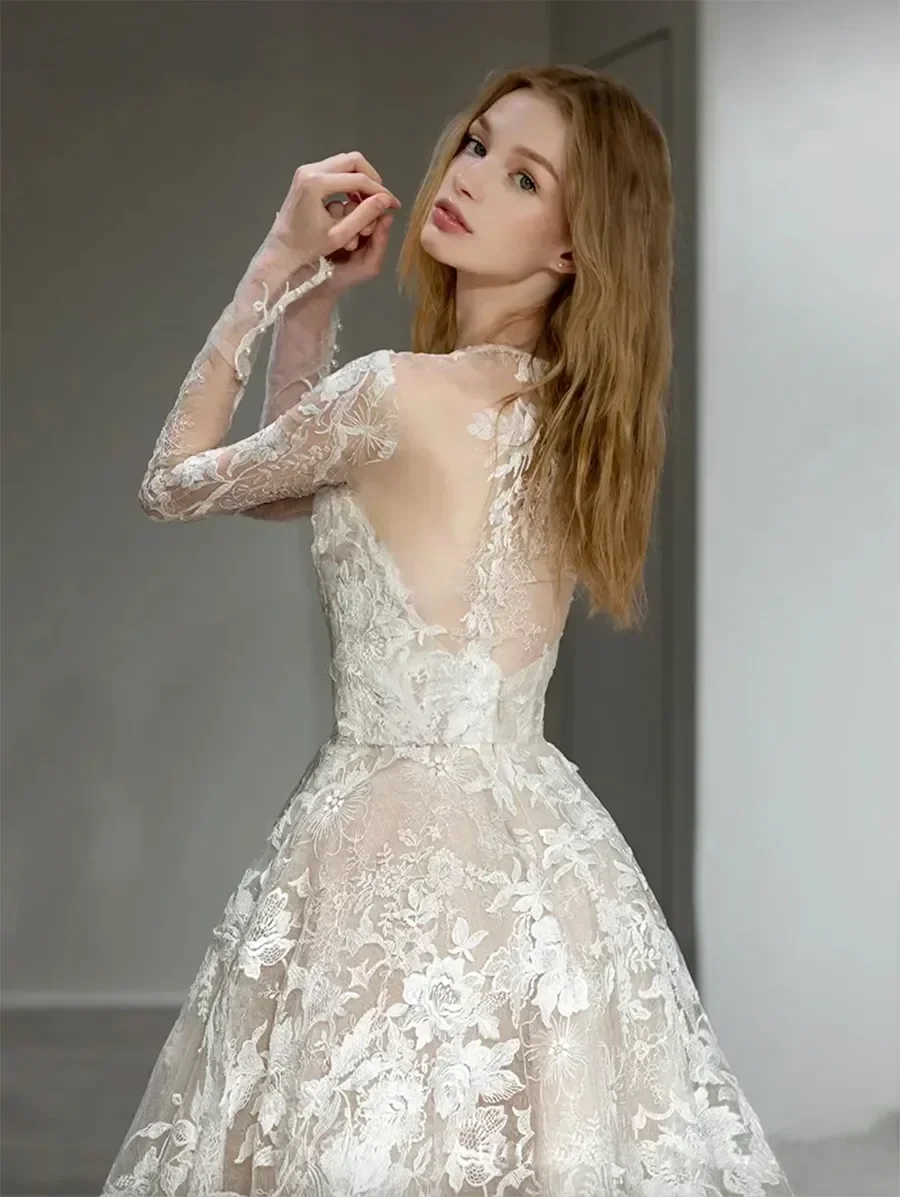 Customzied Wedding Dress Newest A Line For Bride Sweetheart With Detachable Jacket Full Sleeves Plus Sizes Vestidos De Novias
