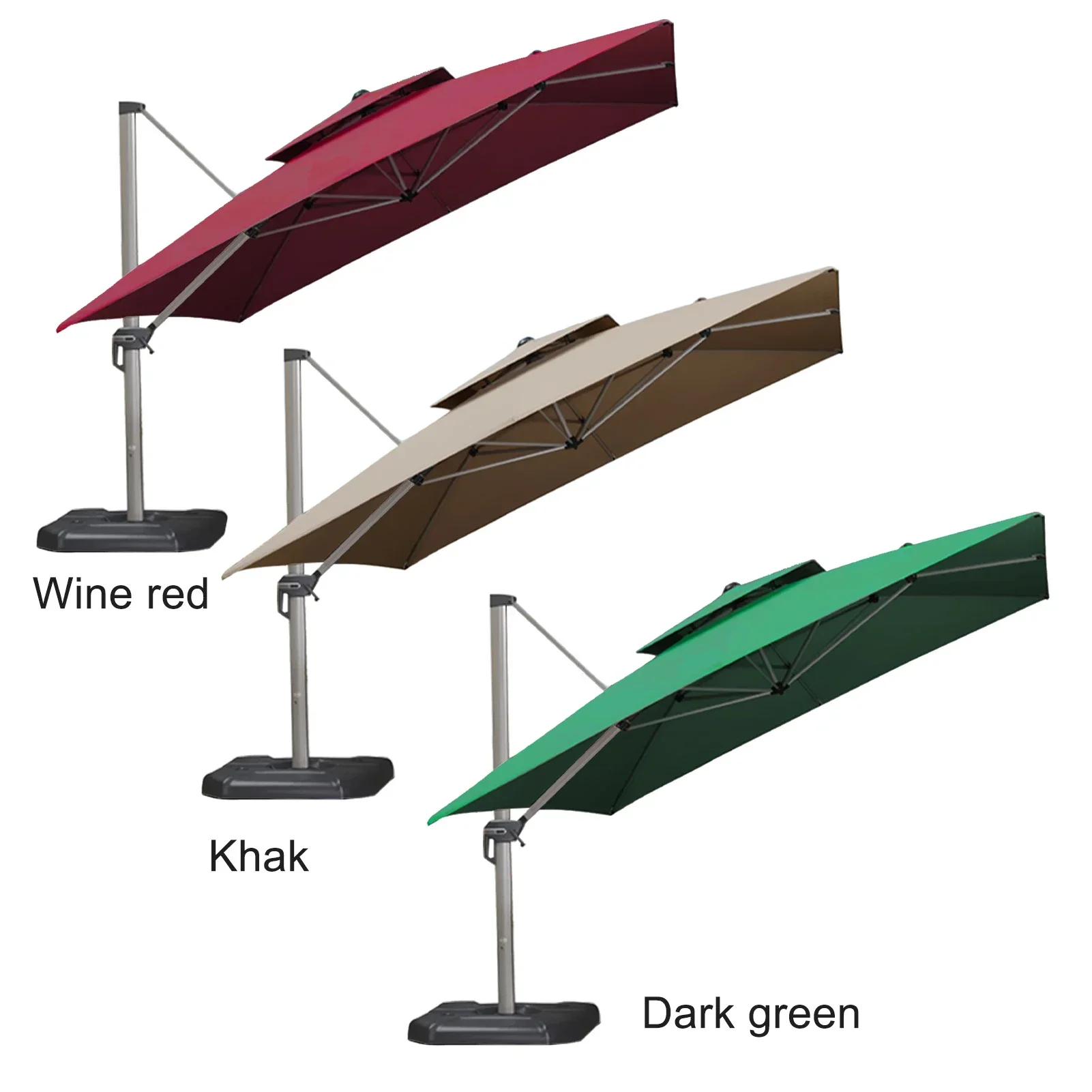 Double-layer Square Outdoor Umbrella 3x3M Replacement Patio Sunshade Parasol Top Canopy Cover Cloth Garden Yard Beach