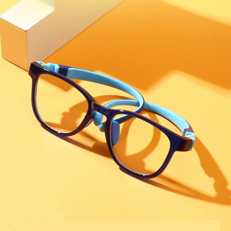 Anti Blue Light Kids Glasses Square Children Boy Girls Computer Optical Frame Reflective Blocking Eyeglasses Filter TR90 Frame 4