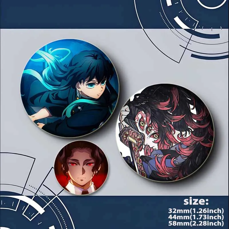 Cartoon brooch Demon Cartoon Pin Badge Agatsuma Zenitsu Kanroji Mitsuri Kochou Shinobu Tsuyuri Kanao Kamado Tanjirou Kamado Nezuko Anime Brooch