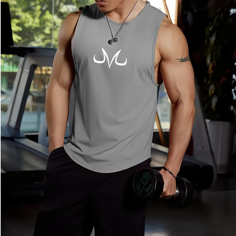 Men's sleeveless fitness shirt anime M sports leisure jogging fast drying summer training clothes fitness men 6