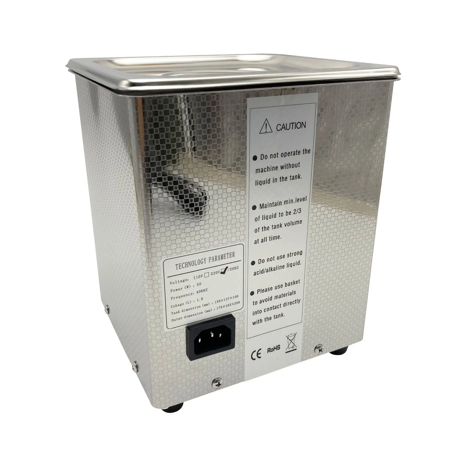 Description Picture 3 of item1.8L Stainless Steel Single-Head Ultrasonic Cleaner (for Gold/Silver Jewelry, Necklaces, Glasses, Vibration Electric)