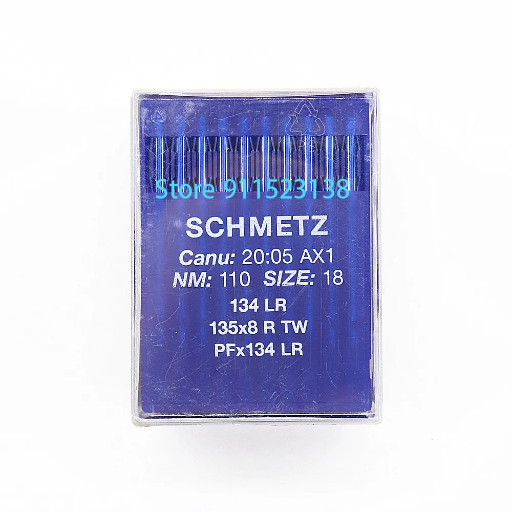 

100 Pcs Genuine Schmetz Needle Canu: 20:05 AX1 Nm: 110 Size: 18 134 LR 135x8 R TW PFx134 LR For Industrial Sewing Machine