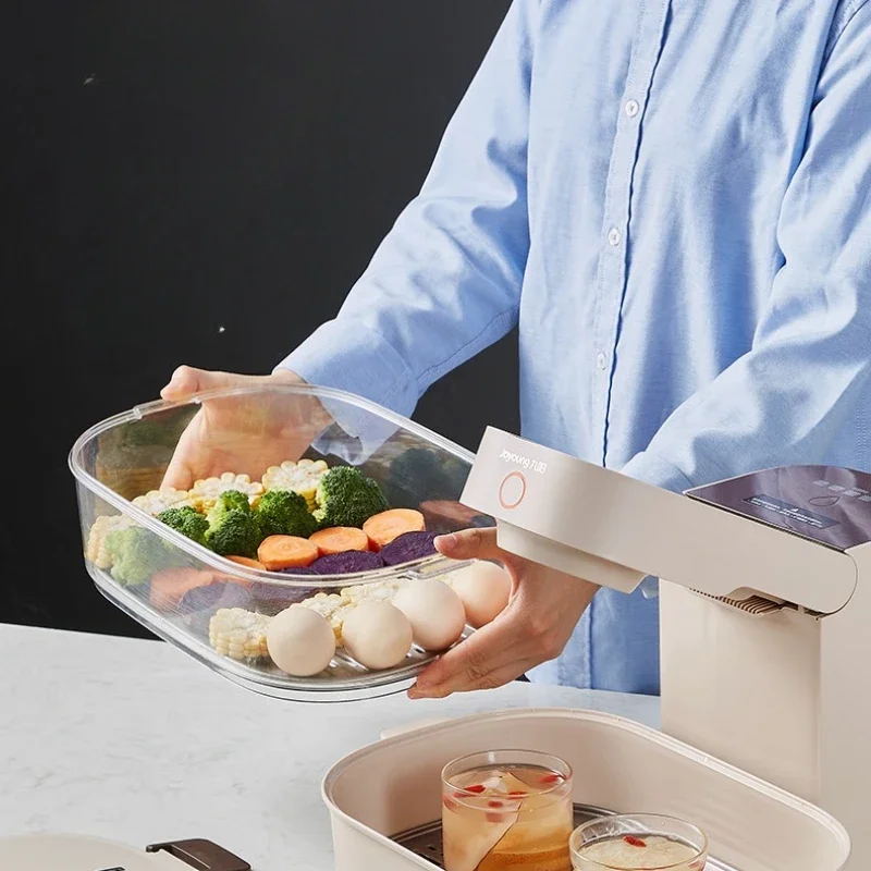Electric Steamer Jiuyang Foldable Multi-Functional Transparent Steam Box Steam Cage Capacity Multi-Layer Breakfast Machine