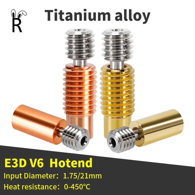 3D Printer Titanium Alloy Feeding Tube Pipes 1.75mm Filament E3D V6 Throat HeatBreak High-Quality 3D Printer Hotend Throat Parts