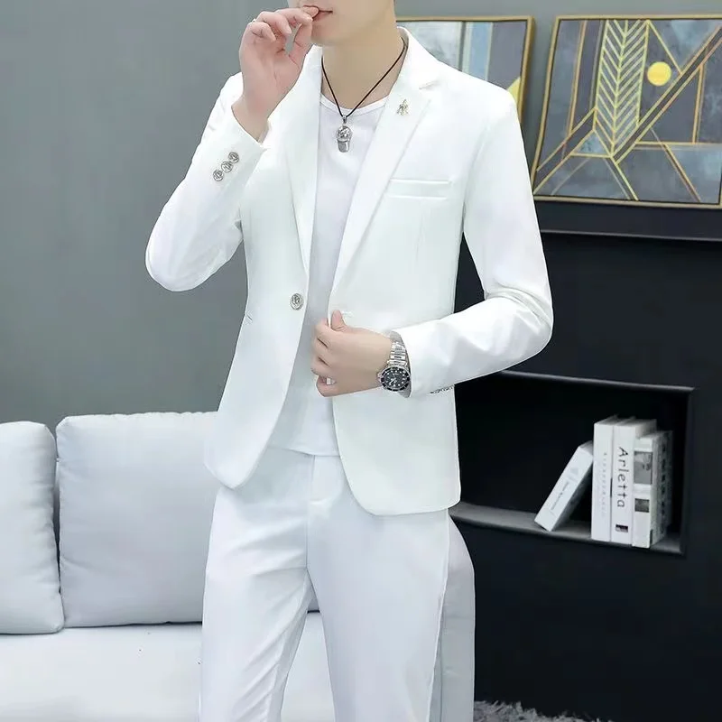

Fabuloso traje de negocios con bolsillos, conjunto de manga larga, ajustado, traje Formal que separa el ajuste