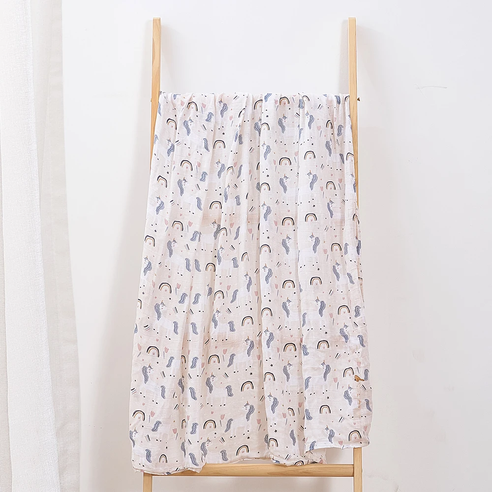 Kangobaby #My Soft Life# Bamboo Cotton Baby Muslin Swaddle Blanket Newborn Wrap Cute Infant Quilt Stroller Cover Nursing Towel 4